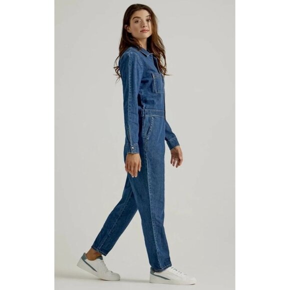Lee Union Alls Jumpsuit Women's Size XS Coveralls Blue Denim One Piece NWT - Picture 2 of 10